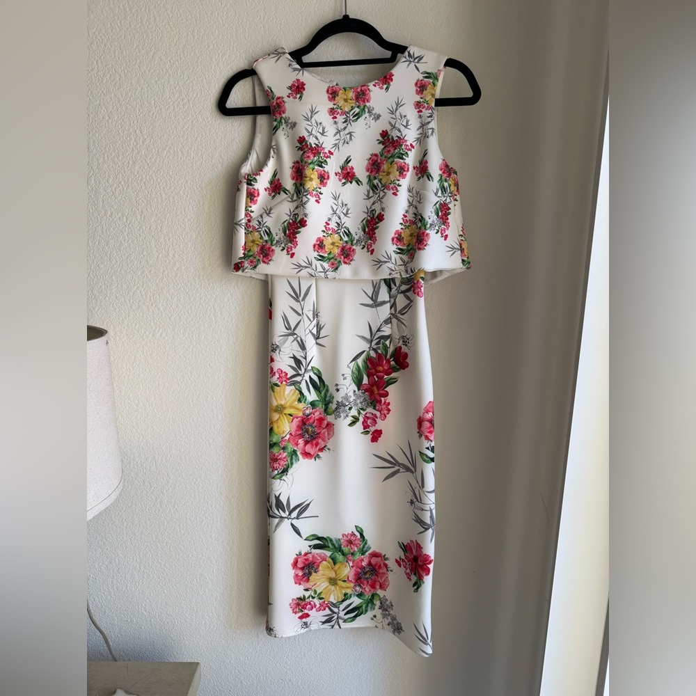 Floral Layered Scuba Dress